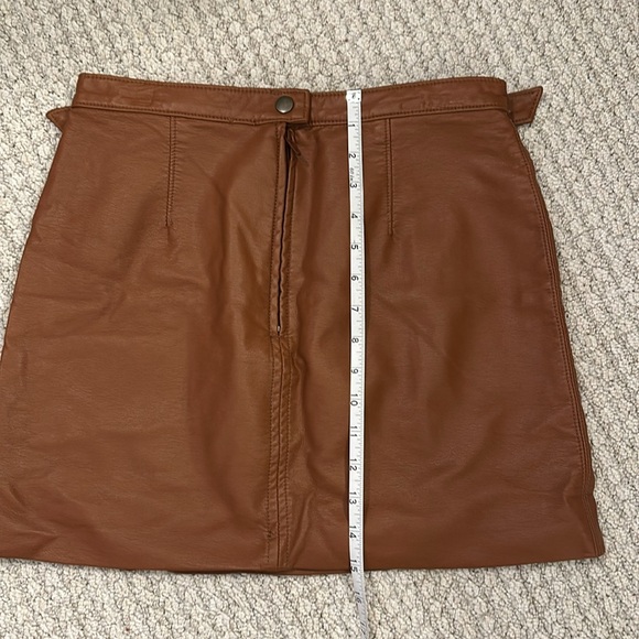 Free People Faux Leather Camel Tan Mini Skirt - Picture 6 of 11